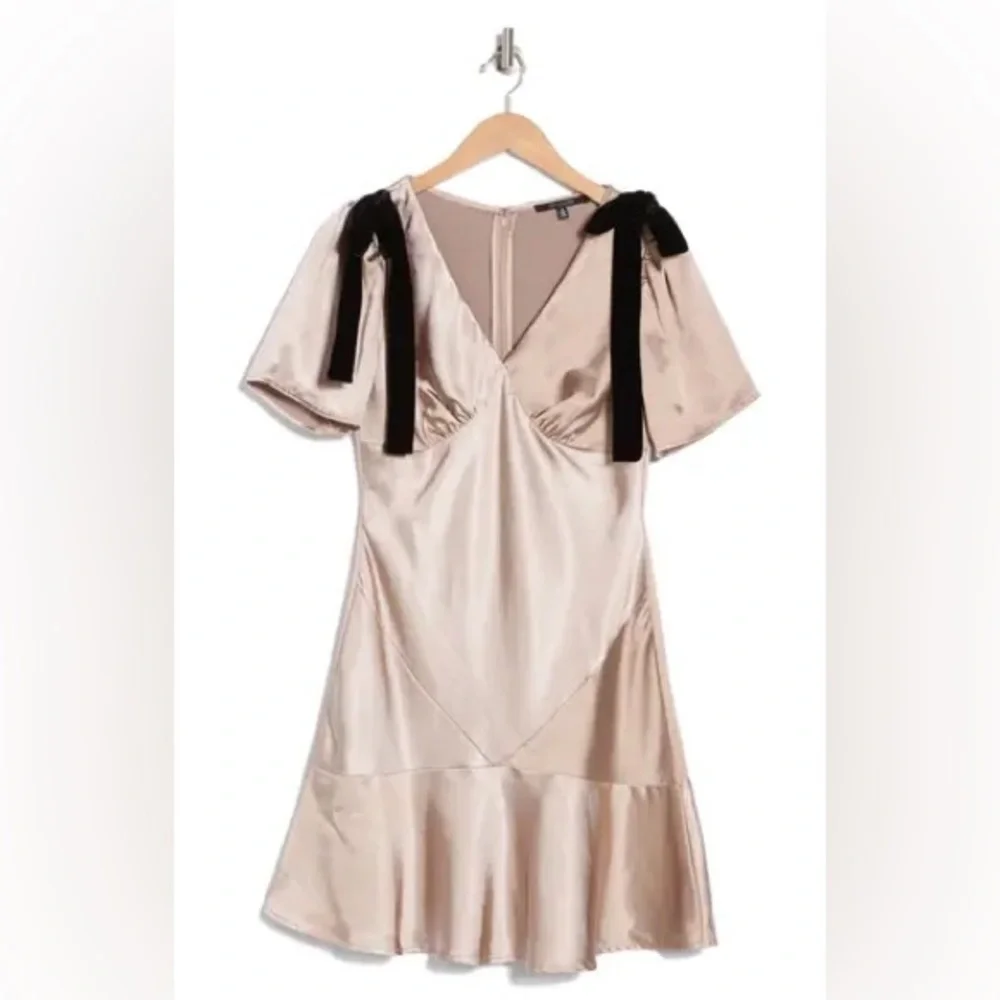 19 Cooper Velvet Bow Trim Satin Dress - Picture 2 of 5